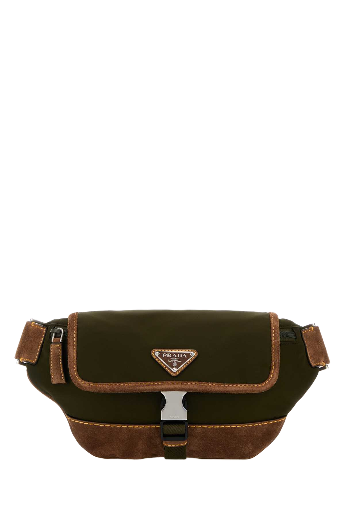 Two-Tone Re-Nylon And Suede Belt Bag Muschiocacao Poliammidericiclata-vitello Marsupi