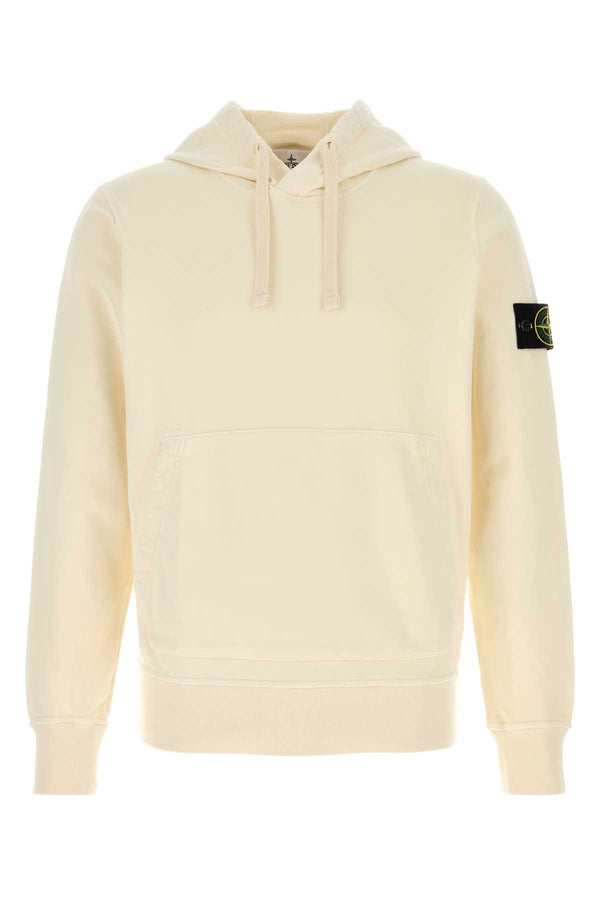 Stone Island Sweater 100% Cotton hoodie in white