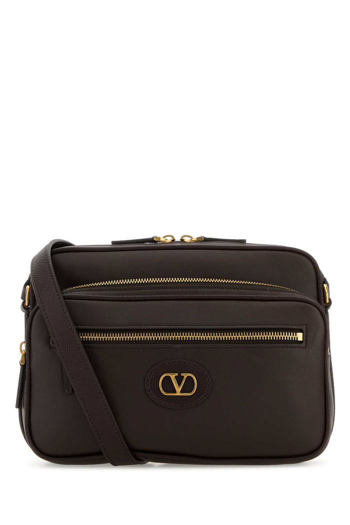 Dark Brown Leather Antibes Crossbody Bag Oakbrown Calf - Bos Taurus Borse A Tracolla