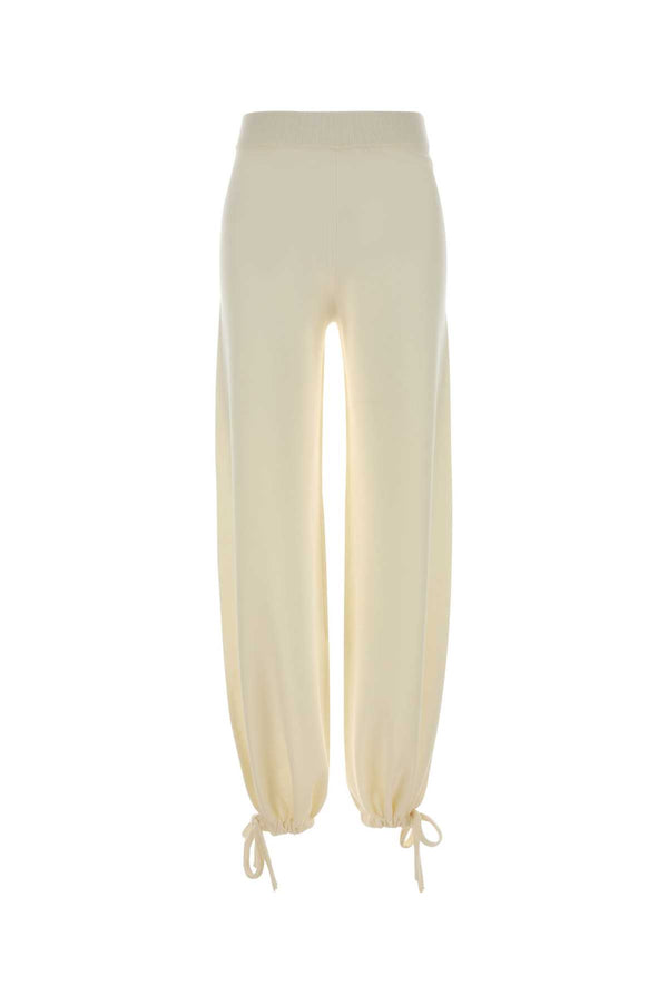 Max Mara 100% Virgin wool jogger pants in white