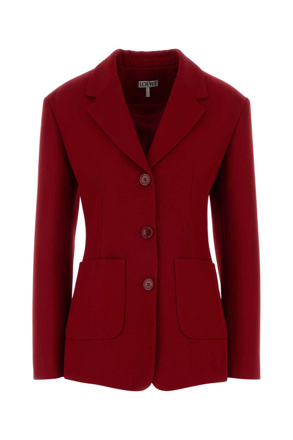 Loewe Exterior: 50% Wool 45% Viscose 5% Silk; Lining: 100% Viscose blazer in red