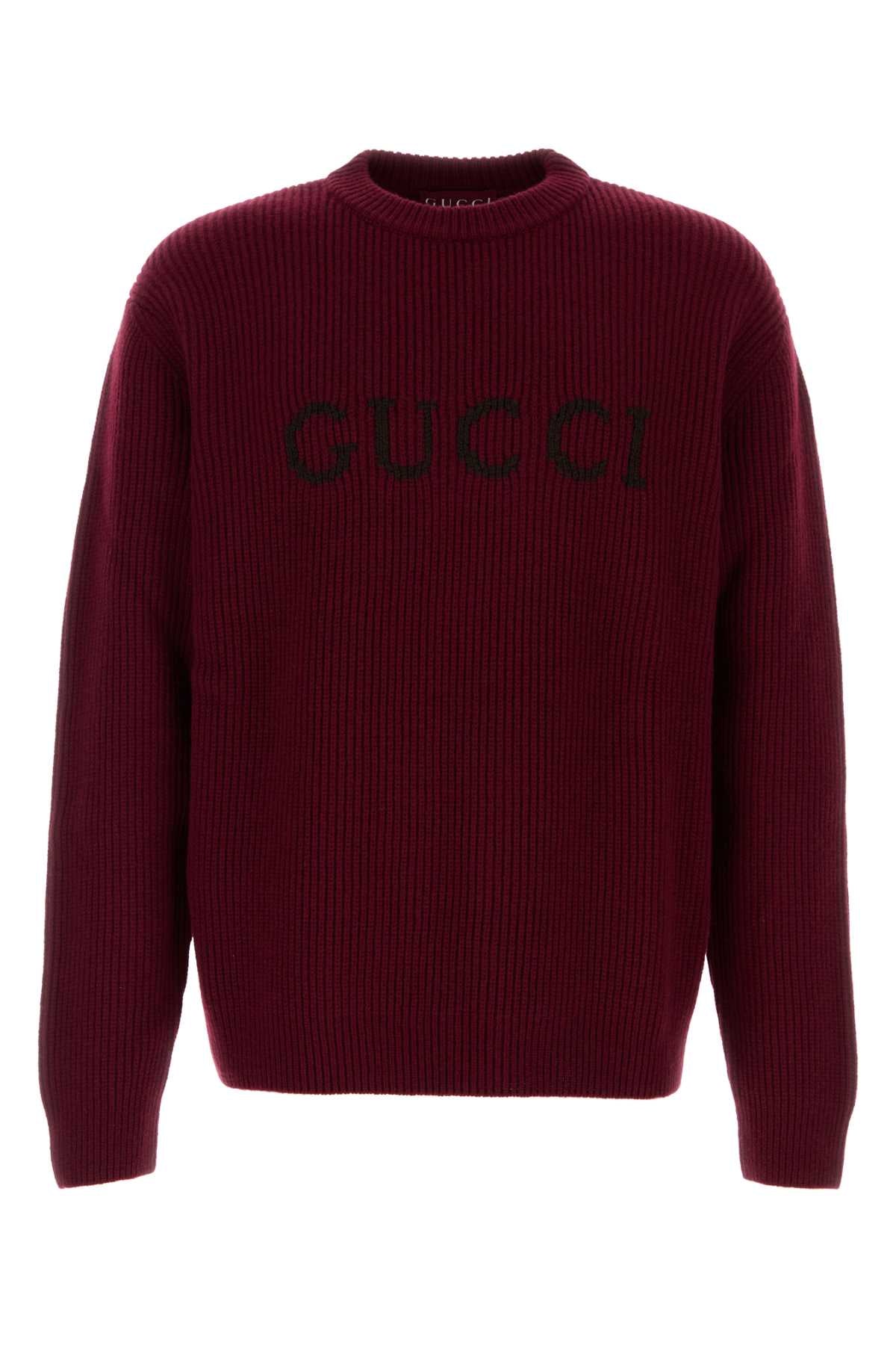 Burgundy Wool Blend Sweater Rossoancorabrown Maglieria