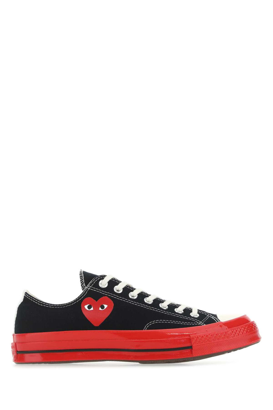 Comme Des Garcons Play Exterior: 100% Cotton sneaker in black