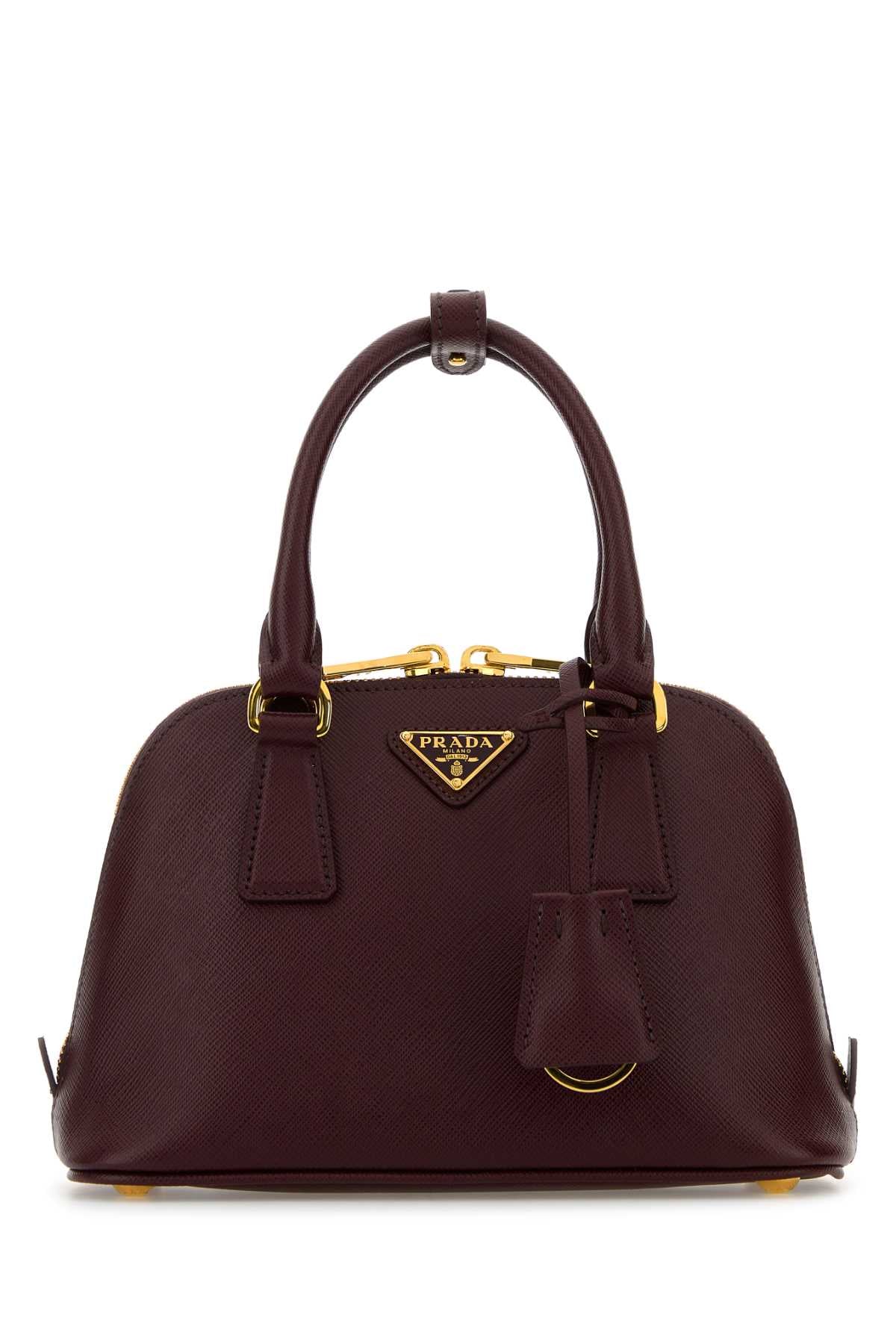 Burgundy Leather Handbag Bordeaux Vitello Borse A Mano