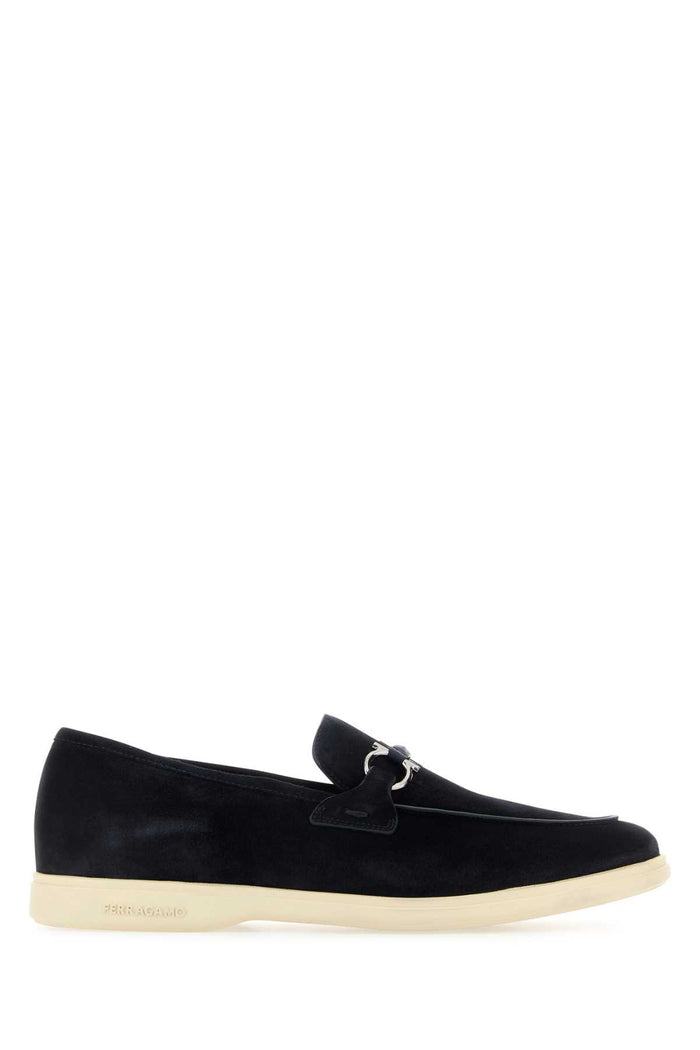 Navy Blue Suede Cosimo Loafers Midnightmidnightnaturale Mocassini