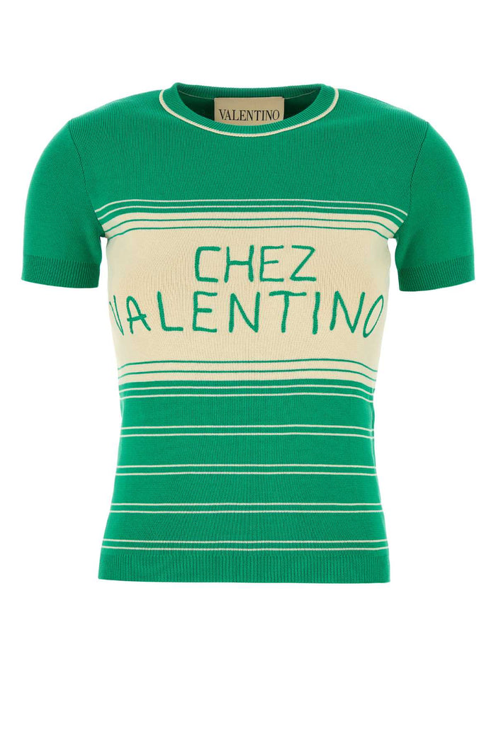 Grass Green Cotton Sweater Emeraldbetulla Exterior: Maglie