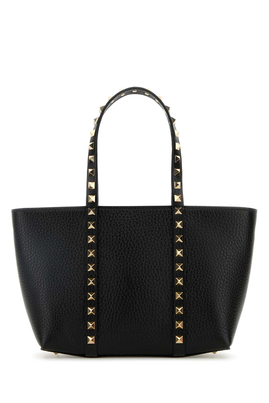 Black Leather Medium Rockstud Handbag Nero Borse A Mano
