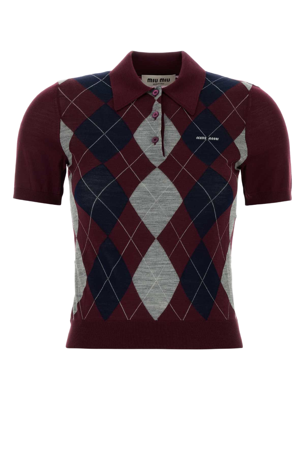 Burgundy Wool Polo Shirt Bordeaux Wv-trochusniloticus