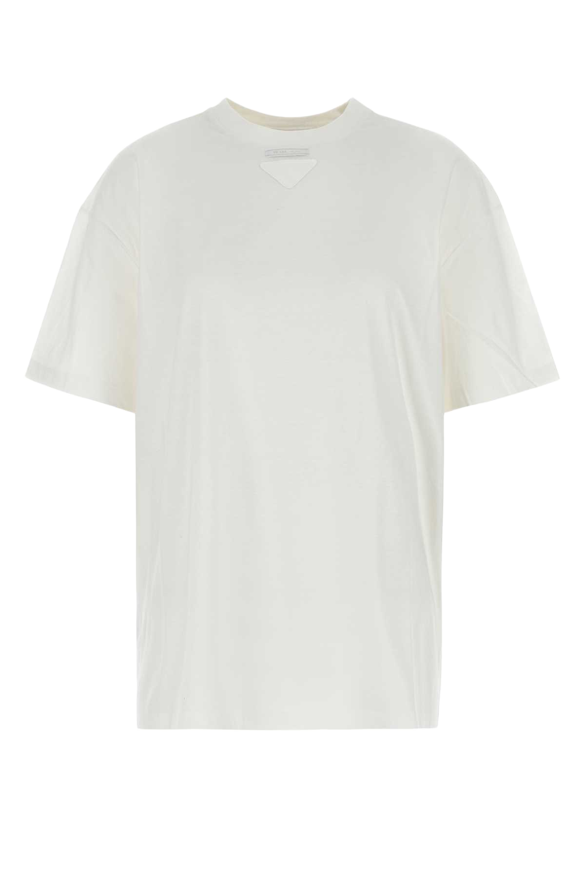 White Cotton Oversize T-Shirt Bianco