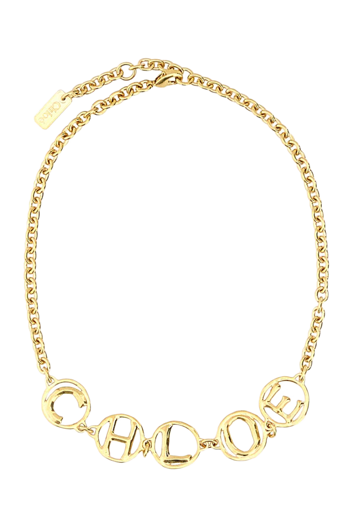 Gold Metal Chloã© Script Chocker Brass Collane