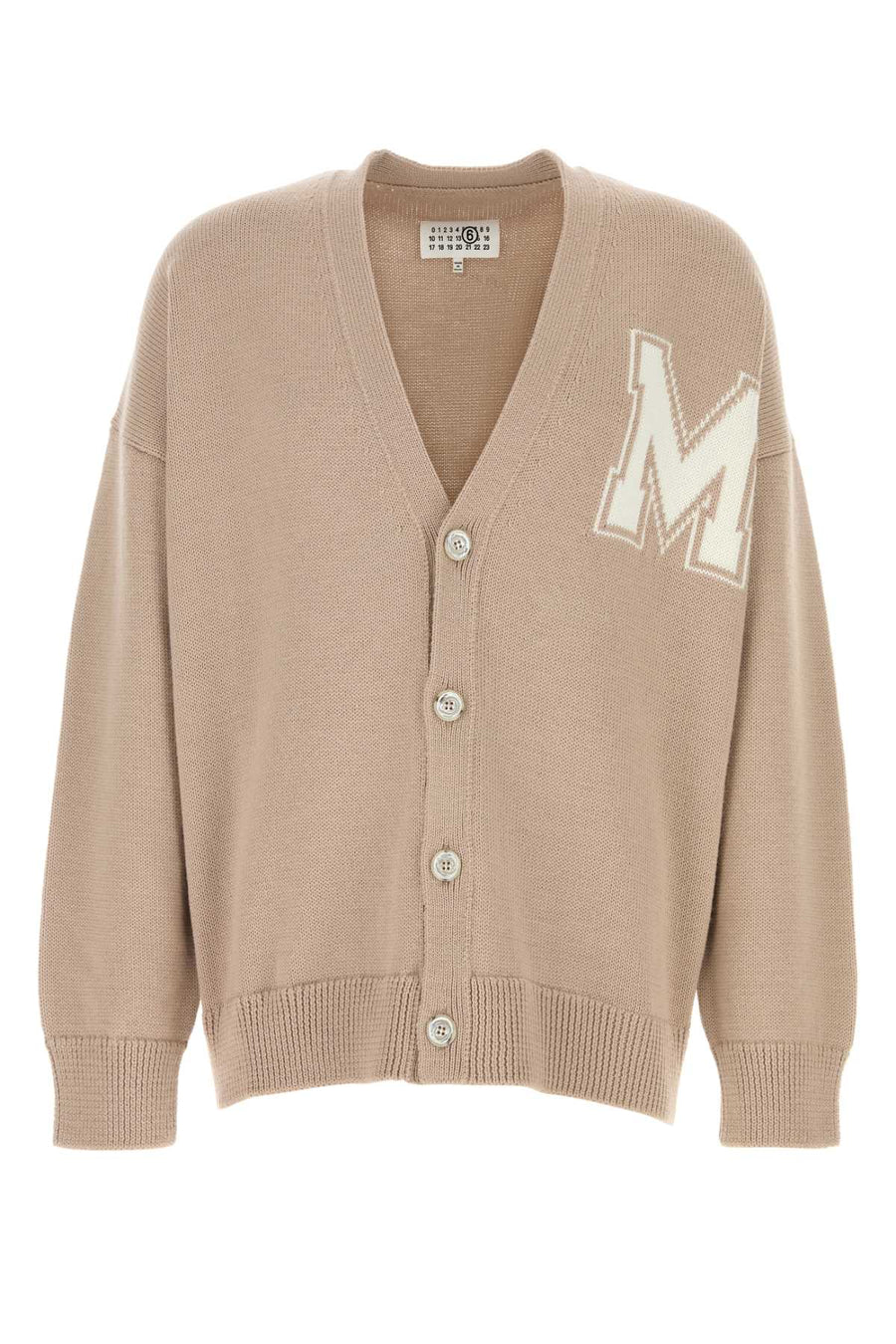 MM6 Maison Margiela 50% Virgin Wool cardigan in beige
