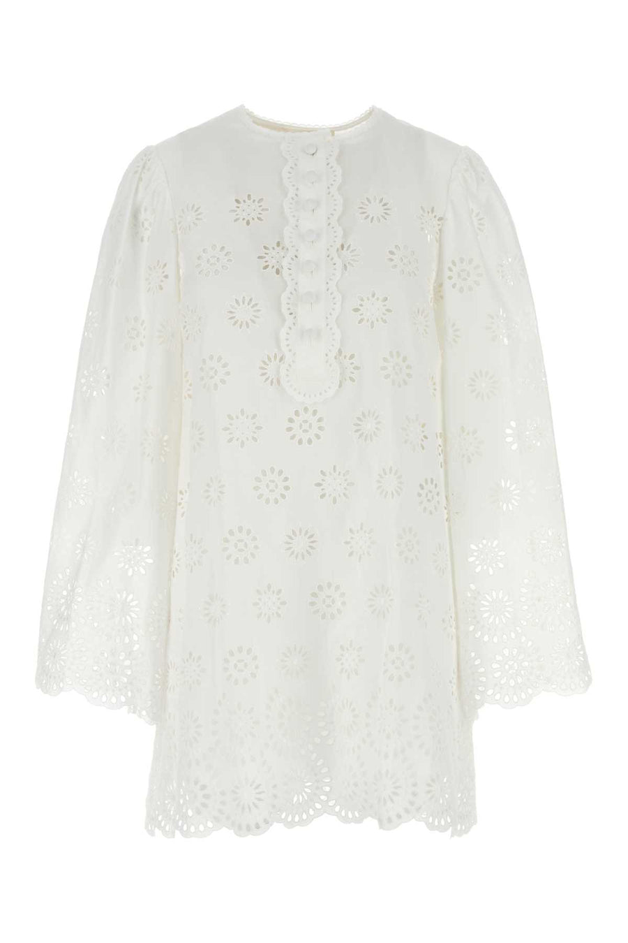 Chloé Exterior: 90% Cotton 10% Polyester; Lining: 100% Cotton dress in white