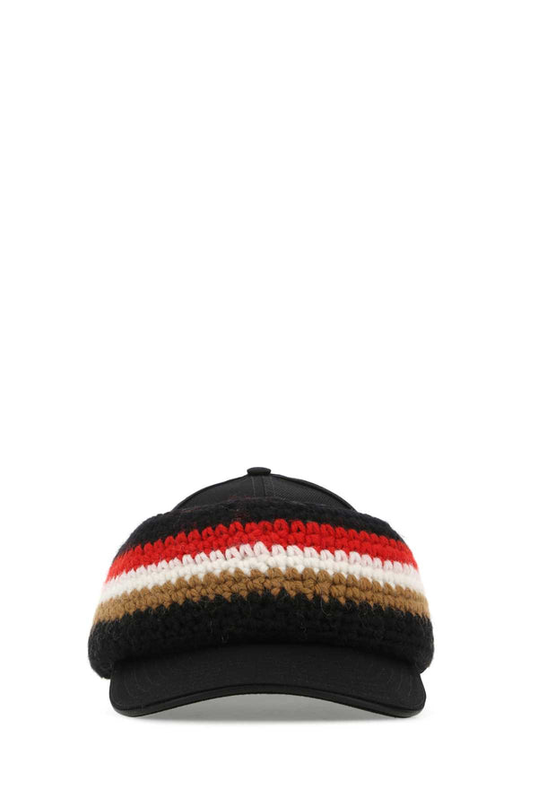 Burberry 8052498 Exterior: 100% Cotton 100% Wool baseball cap in black