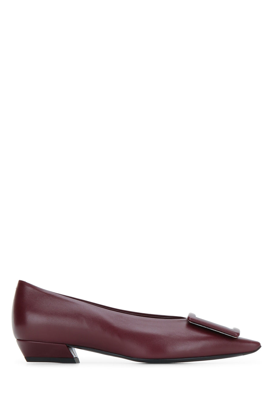 Roger Vivier Covered Leather heel in burgundy