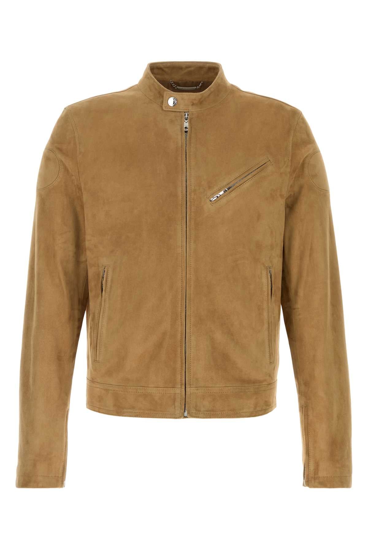 Camel Suede Jacket Cammelloscuro Agnello Giubbini