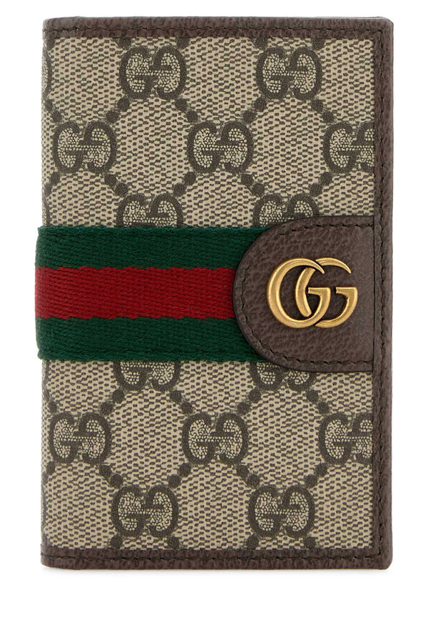 Gucci Card Exterior: 100% Fabric Finishing: Platinum card case in beige