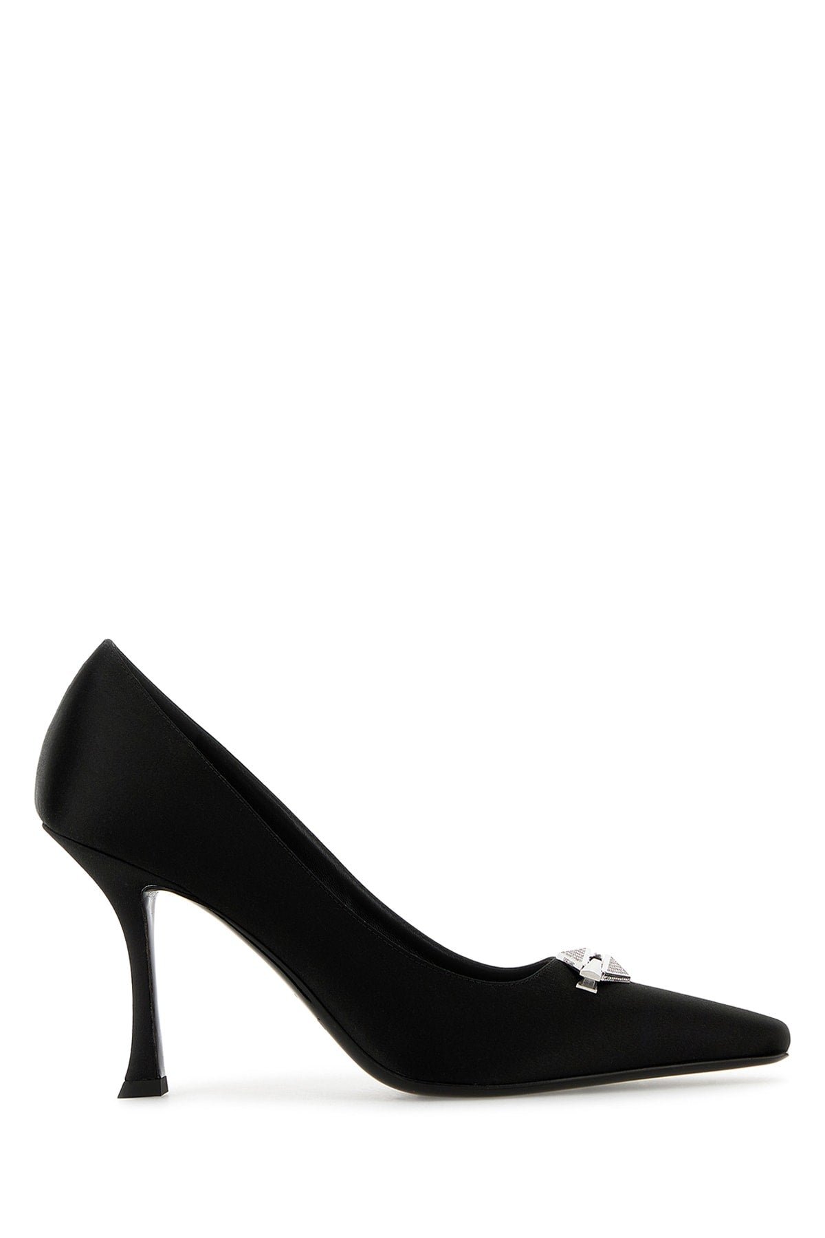 Ryker90bxl Blackcrystal Satin W/pave Diamond Link Scarpe Con Tacco