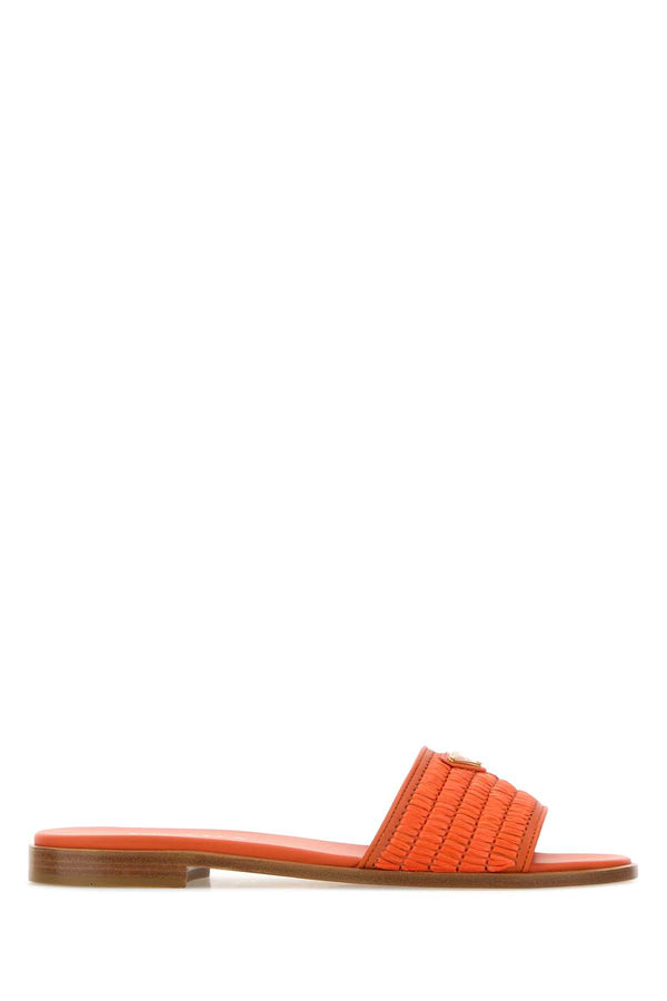 Prada Exterior: 100% Raffia slide in orange