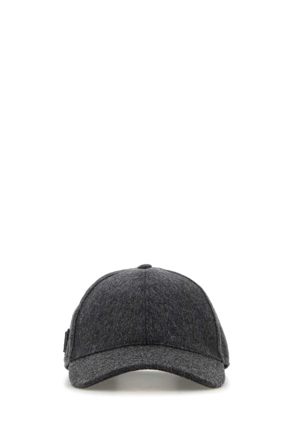 Prada CAPPELLI 100% Wool baseball cap in gray