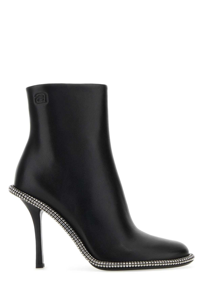 Black Leather Kira 105 Ankle Boots Stivali