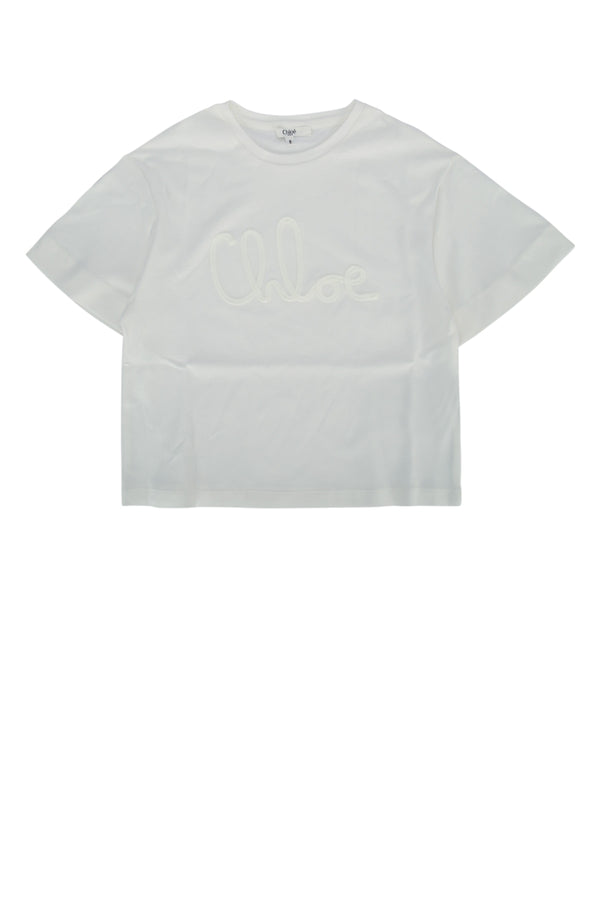 Chloe Kids Sleeves 100% Cotton t-shirt in white