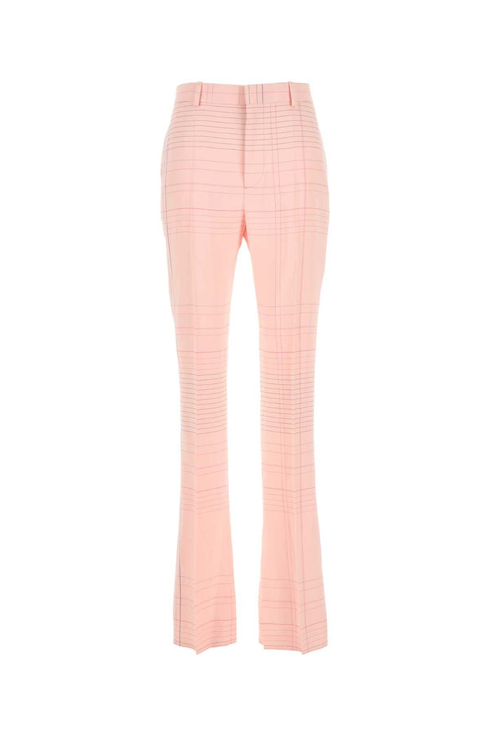Pink Stretch Viscose Blend Pant Pinkblue Pantaloni
