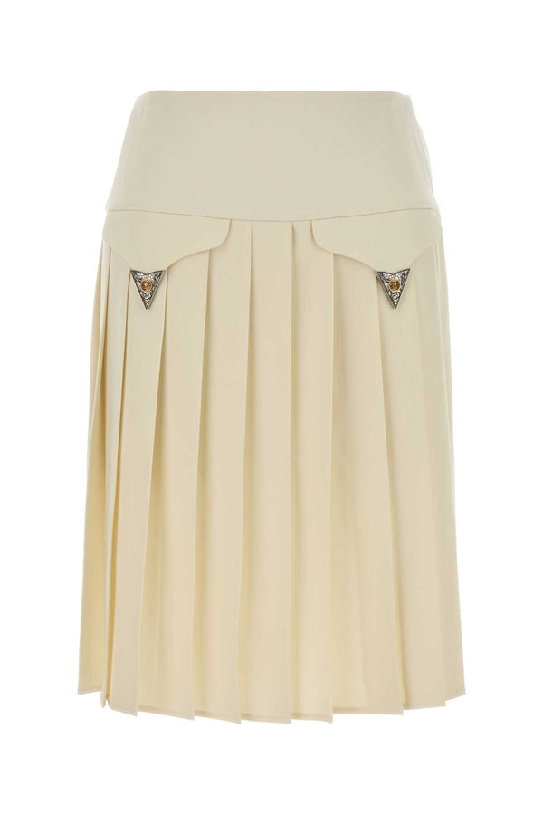 Versace 98% Virgin wool skirt in beige