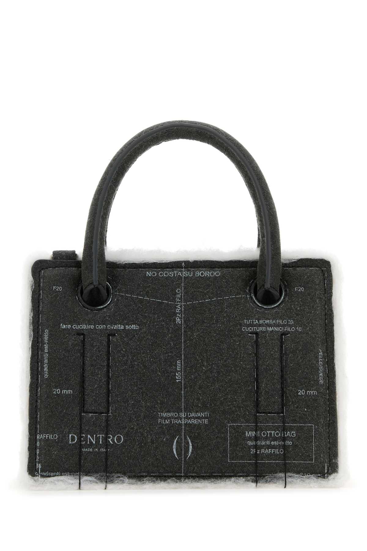Grey Leather Mini Otto Handbag Paper Borse A Mano