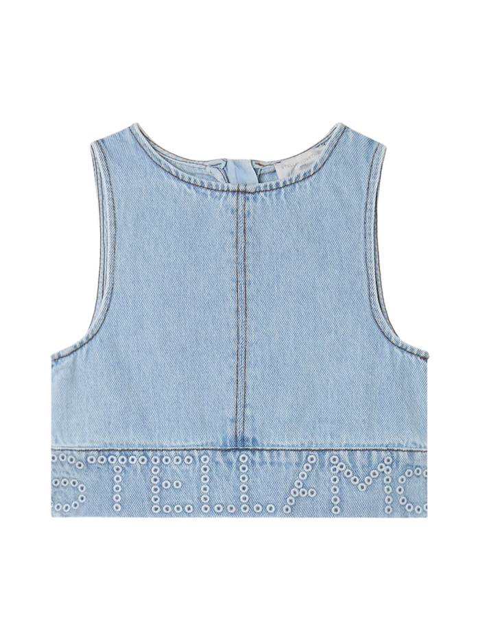 Denim Top Blue Cotton Tops