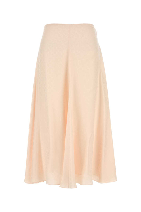 Fendi Logo 100% Silk skirt in peach