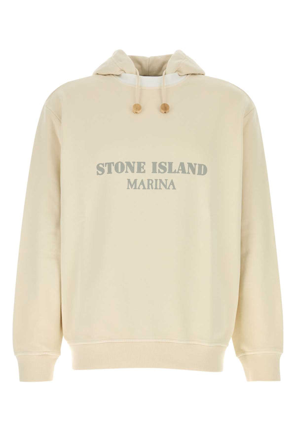 Stone Island Sweater 100% Cotton hoodie in beige