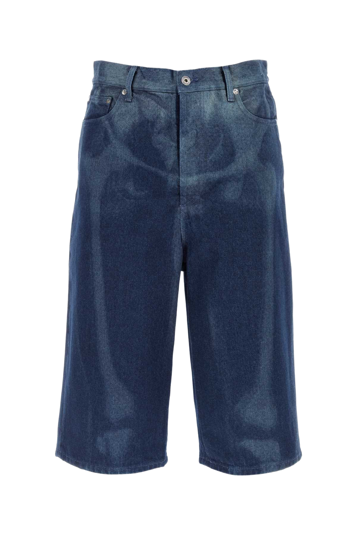 Denim Bermuda Shorts Blue Exterior: Cotton