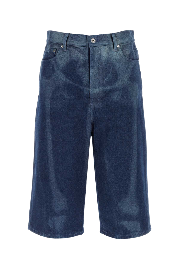 Denim Bermuda Shorts Blue Exterior: Cotton
