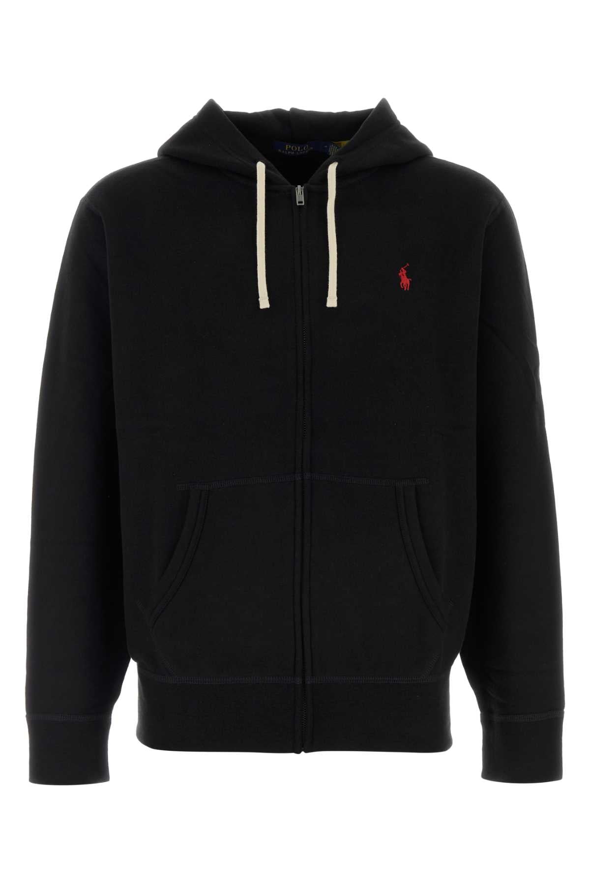 Black Cotton Sweatshirt Poloblack Exterior: Polyester Felpe