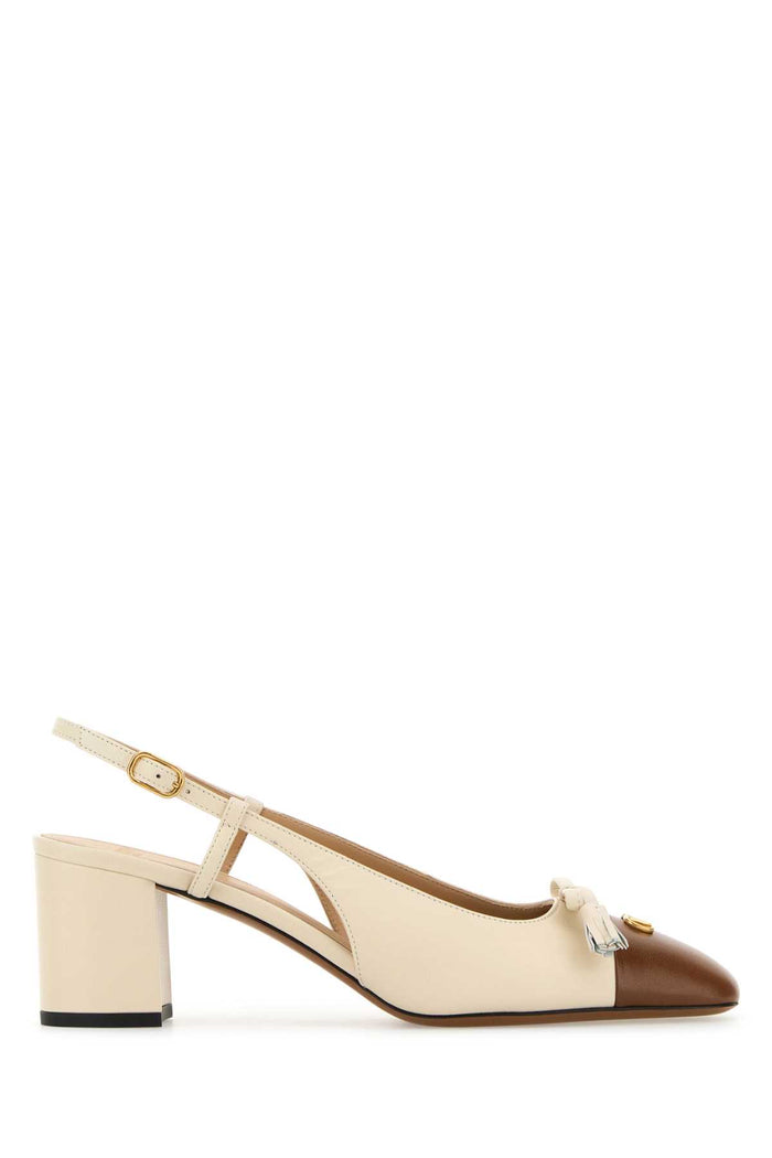 Sand Leather Vlogo Signature Pumps Butterwhitetobacco Scarpe Con Tacco