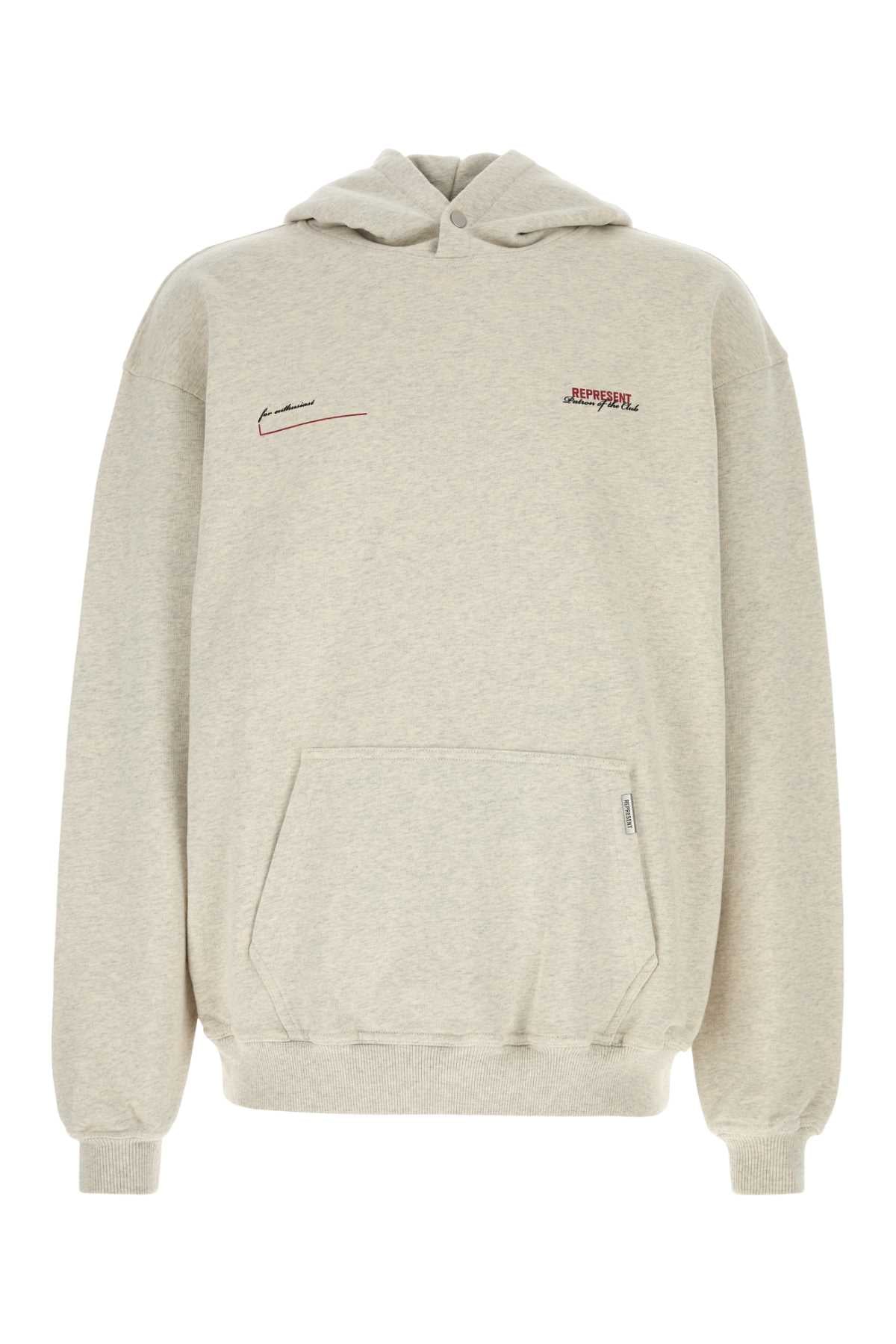Melange Light Grey Cotton Sweatshirt Creammarl Felpe