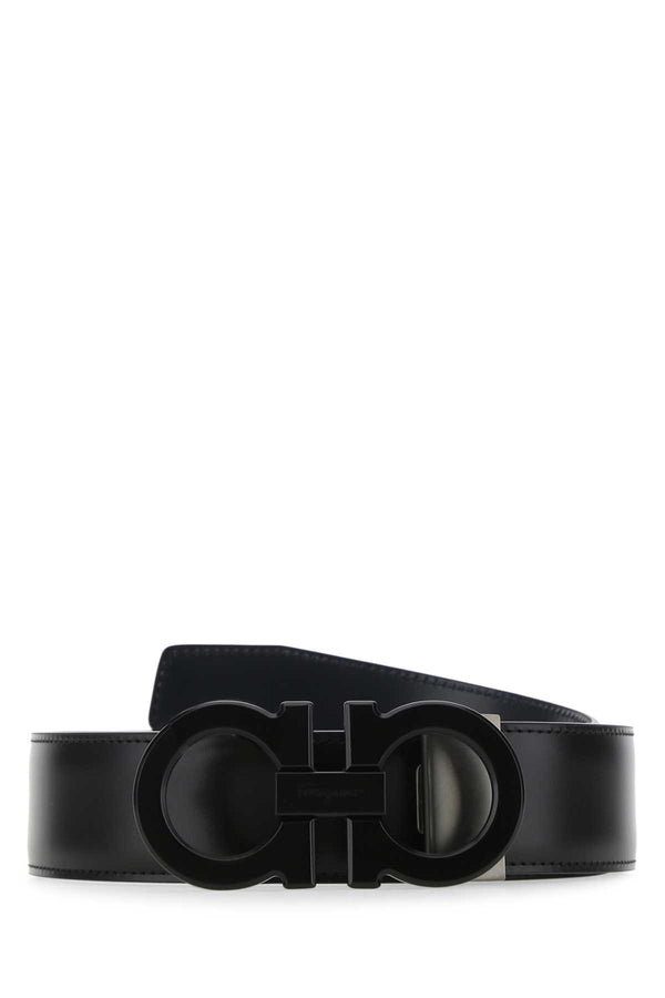 Ferragamo Nerblumar Exterior: 100% Calf belt in black