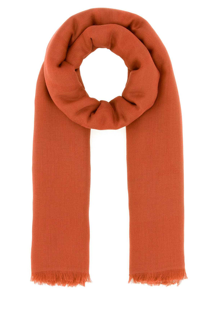 Orange Cotton Blend Aeremi Scarf Corallo Sciarpe E Foulard