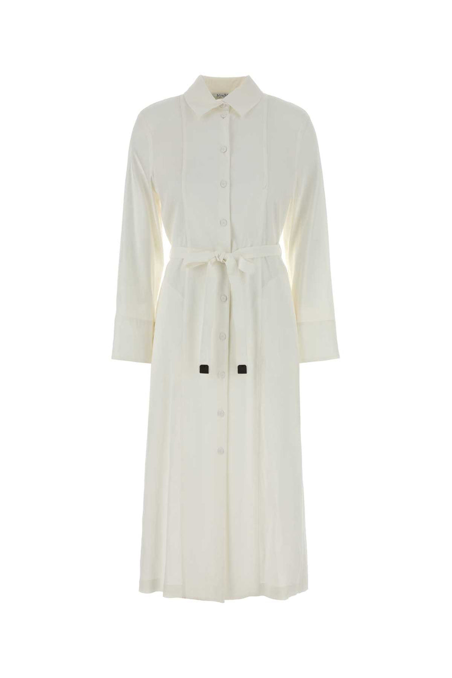 Max Mara 62% Linen shirt dress in white