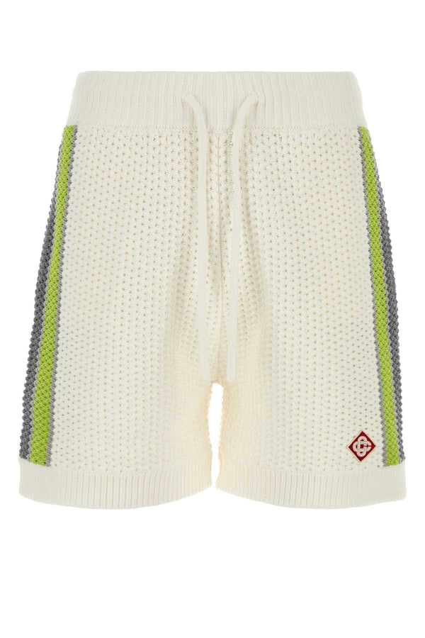 Casablanca 100% Cotton bermuda shorts in white