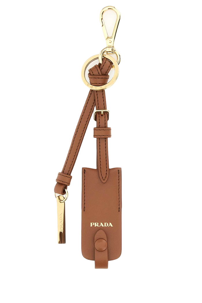 Caramel Leather Key Ring Cognac Steel-calfleather Portachiavi