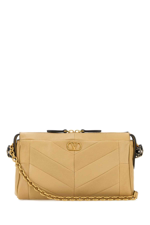 Valentino Garavani Leather shoulder bag in beige
