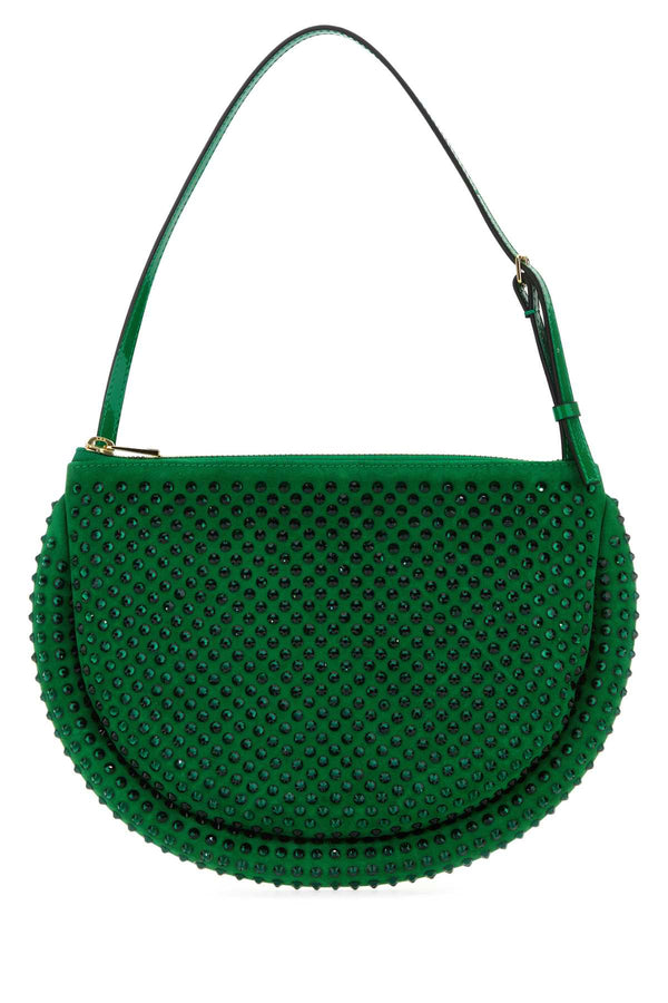 JW Anderson Exterior: 100% Suede shoulder bag in green