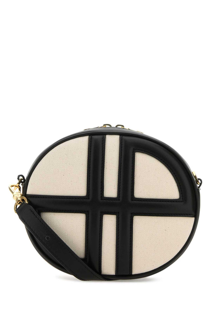 Two-Tone Denim And Leather Le Jp Shoulder Bag Canvasblack Borse A Tracolla