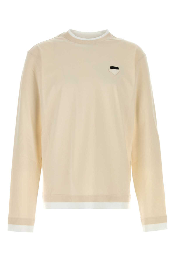 Prada 100% Cotton t-shirt in beige