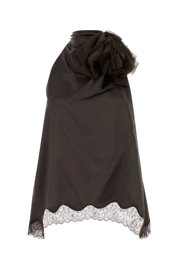 Magda Butrym Exterior: 100% Silk sweater in brown