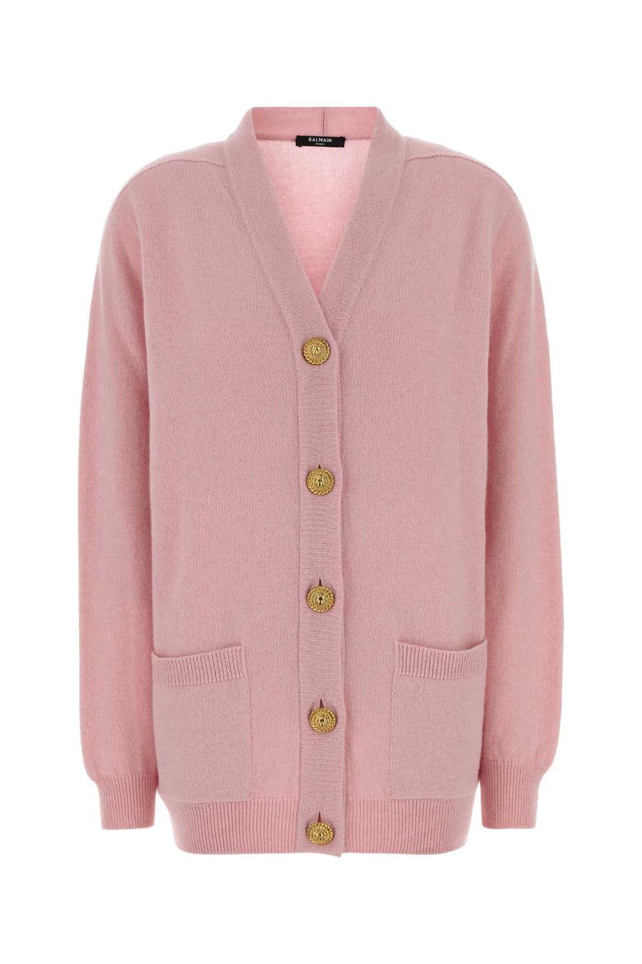 Balmain Loose 50% Goat Cashmere (Capra Aegagrus Hircus) cardigan in pink