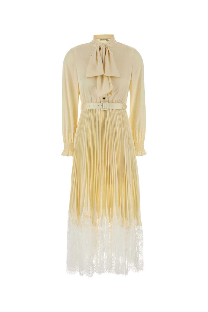 Pastel Yellow Satin Dress Abiti