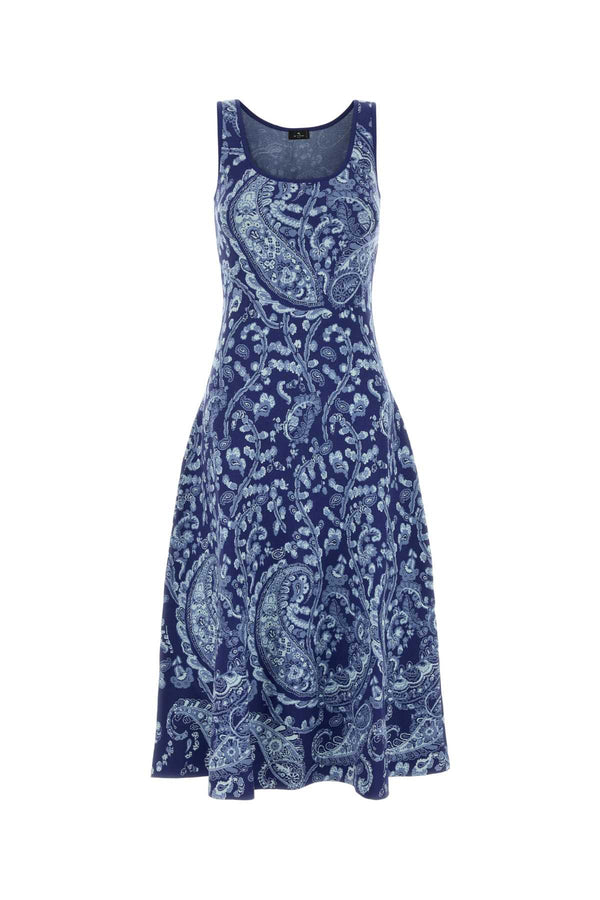 Etro Smanicato 79% Viscose dress in navy