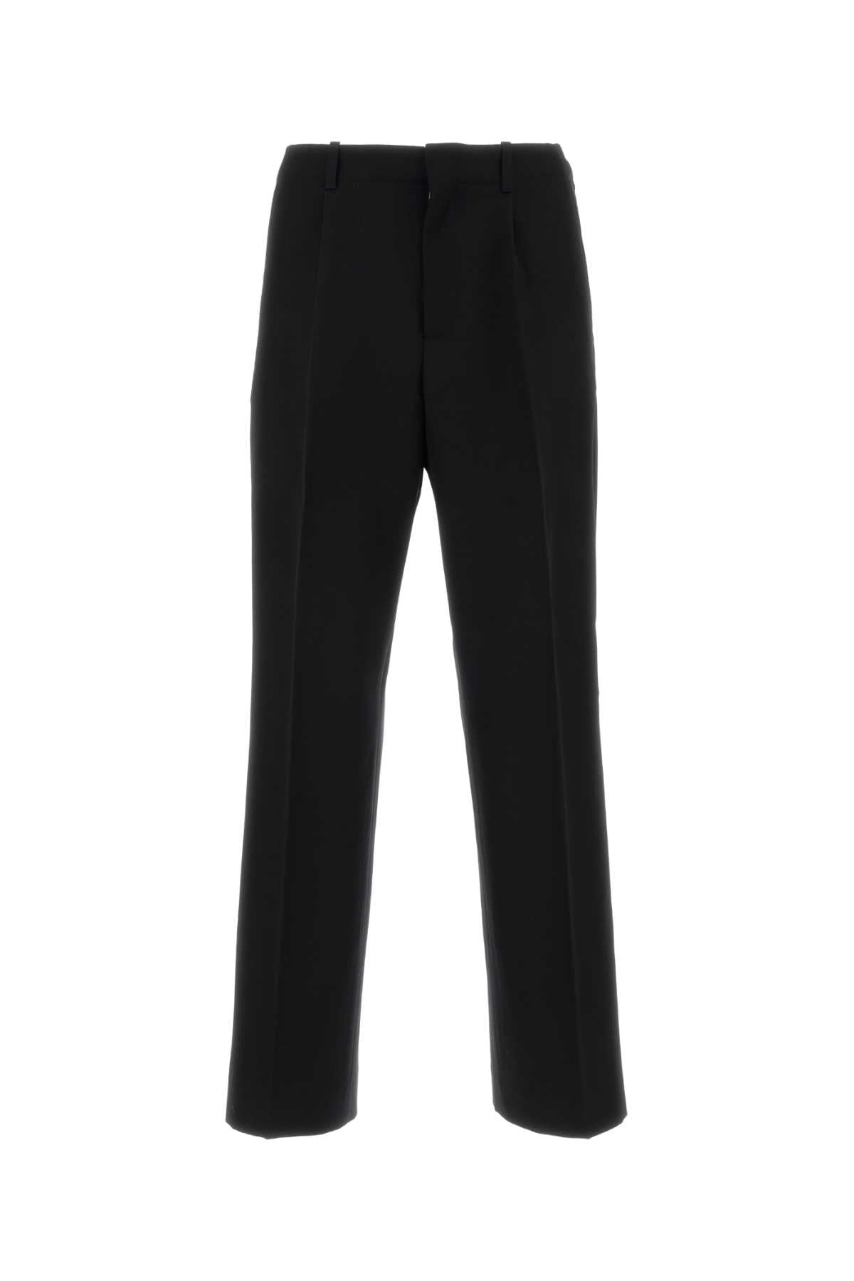 Black Wool Pant Coarse Gabardine Exterior: Virign Pantaloni
